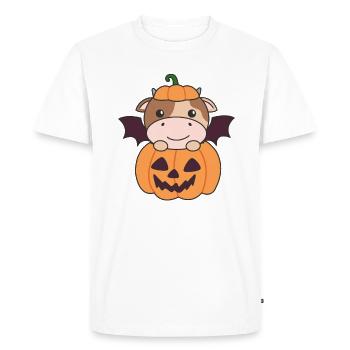 Costume de chauve-souris de citrouille d’Halloween heureux - T-shirt Premium bio Homme - blanc - Devant - Nico (187cm)