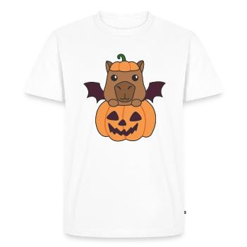 Capybara Happy Halloween Pumpkin Bat Costume - T-shirt Premium bio Homme - blanc - Devant - Nico (187cm)