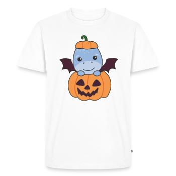 Dino Happy Halloween Pumpkin Bat Costume - Men's Premium Organic T-Shirt - white - Front - Nico (187cm)