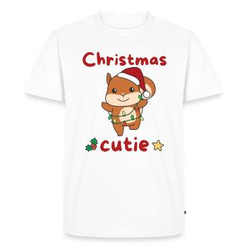 Écureuil Noël Écureuil Noël - T-shirt Premium bio Homme - blanc - Devant - Nico (187cm)