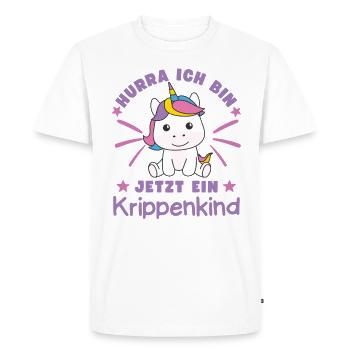 Hooray, I'm a crib child now - Men's Premium Organic T-Shirt - white - Front - Nico (187cm)