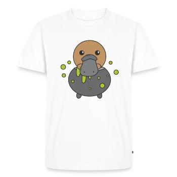 Platypus Happy Halloween Cauldron - Men's Premium Organic T-Shirt - white - Front - Nico (187cm)