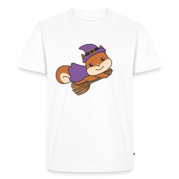 Écureuil Halloween Sorcière Enfants Costume de Sorcière - T-shirt Premium bio Homme - blanc - Devant - Nico (187cm)