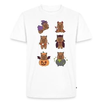 Capybara Halloween Devil Pumpkin Vampire Costume - T-shirt Premium bio Homme - blanc - Devant - Nico (187cm)