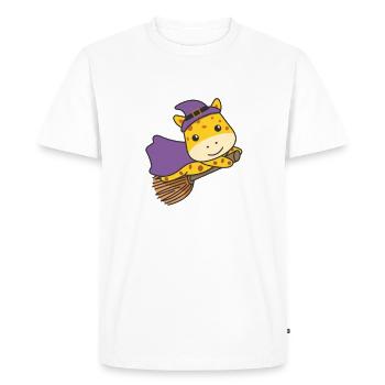 Girafe Halloween Sorcière Enfants Costume de Sorcière - T-shirt Premium bio Homme - blanc - Devant - Nico (187cm)