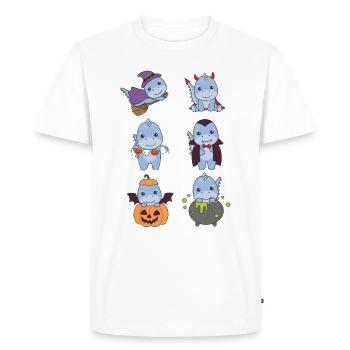 Dino Halloween Devil Pumpkin Vampire Costume - T-shirt Premium bio Homme - blanc - Devant - Nico (187cm)