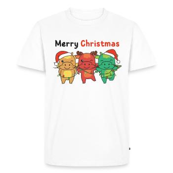 Dragon Noël Animaux d’hiver Dragon - T-shirt Premium bio Homme - blanc - Devant - Nico (187cm)
