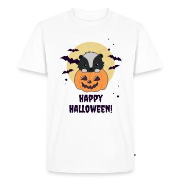 Skunk Pumpkin Mouffettes mignonnes Joyeux Halloween - T-shirt Premium bio Homme - blanc - Devant - Nico (187cm)