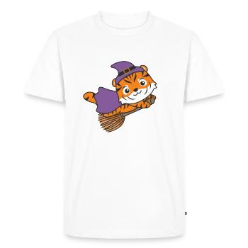 Tiger Halloween Sorcière Enfants Costume de Sorcière - T-shirt Premium bio Homme - blanc - Devant - Nico (187cm)