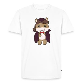 Horse Happy Halloween Cute Vampire Costume - Men's Premium Organic T-Shirt - white - Front - Nico (187cm)
