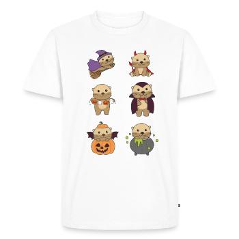 Otter Halloween Devil Pumpkin Vampier Costume - Men's Premium Organic T-Shirt - white - Front - Nico (187cm)