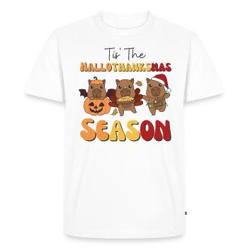 Tis' the Hallothanksmas Saison Capybara - T-shirt Premium bio Homme - blanc - Devant - Nico (187cm)