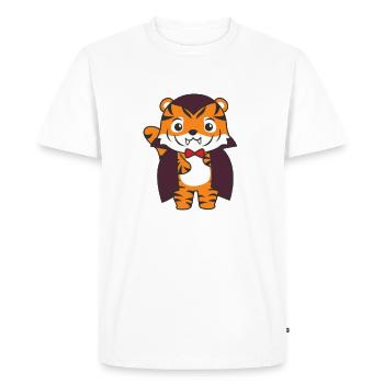 Tiger Happy Halloween Cute Vampire Costume - Men's Premium Organic T-Shirt - white - Front - Nico (187cm)