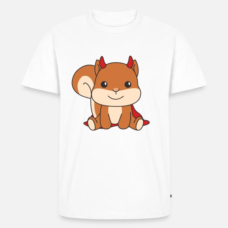 Eichhörnchen Happy Halloween Teufel Kostüm - Männer Premium Bio T-Shirt - Weiß
