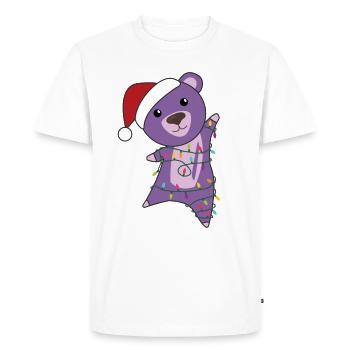 Ours Noël Hiver Animaux Ours - T-shirt Premium bio Homme - blanc - Devant - Nico (187cm)