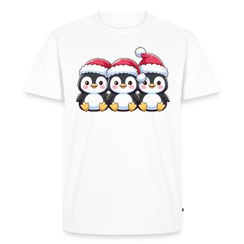 Pingouin Noël Animaux Pingouins mignons - T-shirt Premium bio Homme - blanc - Devant - Nico (187cm)