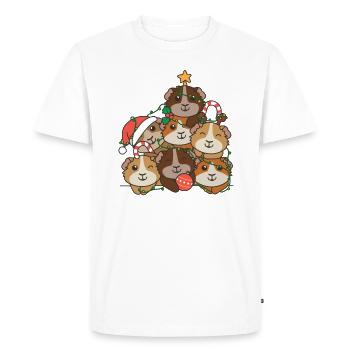 Cochon d’Inde arbre de Noël drôle Animal - T-shirt Premium bio Homme - blanc - Devant - Nico (187cm)