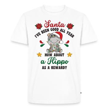 I Want A Hippo For Christmas Cute Hippos - Men's Premium Organic T-Shirt - white - Front - Nico (187cm)
