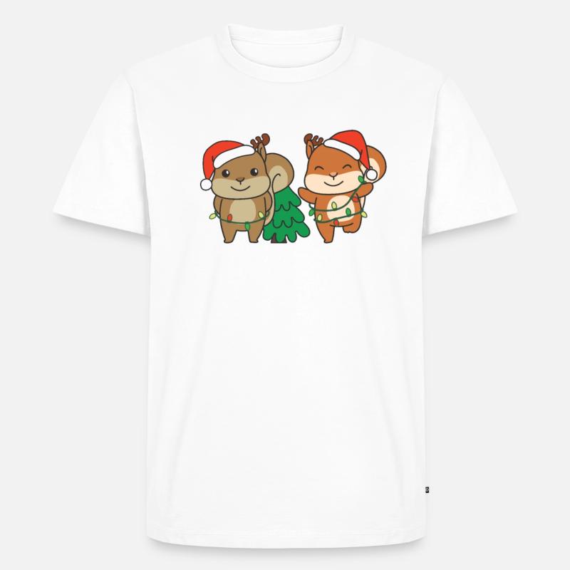Eichhörnchen Weihnachten Winter Tiere Eichhörnchen - Männer Premium Bio T-Shirt - Weiß