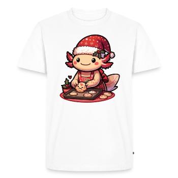 Axolotl Noël Lieux Cuit Noël - T-shirt Premium bio Homme - blanc - Devant - Nico (187cm)