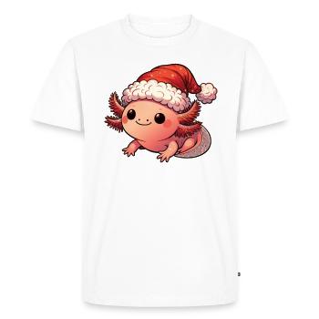 Axolotl Noël Axolotls mignons Joyeux Noël - T-shirt Premium bio Homme - blanc - Devant - Nico (187cm)