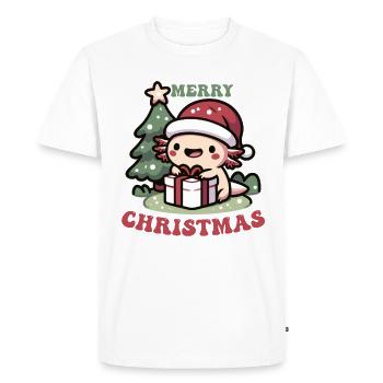 Axolotl Noël Axolotls mignons Joyeux Noël - T-shirt Premium bio Homme - blanc - Devant - Nico (187cm)