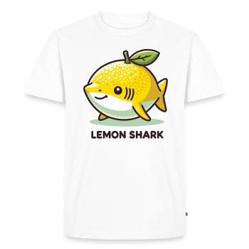 Requin citron drôle d’animal fait de fruits - T-shirt Premium bio Homme - blanc - Devant - Nico (187cm)