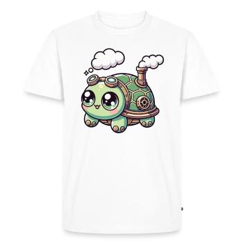Kawaii Steampunk tortue Fantasy tortue - T-shirt Premium bio Homme - blanc - Devant - Nico (187cm)