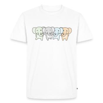 Unlabeled Flag Pride LGBTQ Cute Elephant - Men's Premium Organic T-Shirt - white - Front - Nico (187cm)