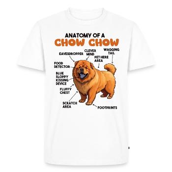 Dog Explanation Anatomy of a Chow Chow - Men's Premium Organic T-Shirt - white - Front - Nico (187cm)