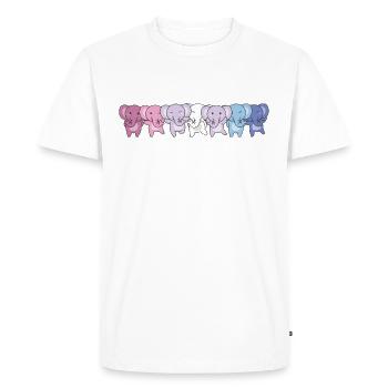 Bigender Flag Pride LGBTQ Cute Elephant - Men's Premium Organic T-Shirt - white - Front - Nico (187cm)