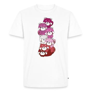 Lipstick Lesbian Pride LGBTQ Cute Red Panda - Men's Premium Organic T-Shirt - white - Front - Nico (187cm)