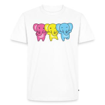 Pansexual Flag Pride LGBTQ Cute Elephant - Men's Premium Organic T-Shirt - white - Front - Nico (187cm)
