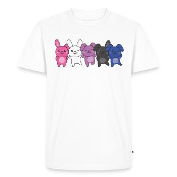 Genderfluid Flag Pride LGBTQ Lapin mignon Bunny Bunch - T-shirt Premium bio Homme - blanc - Devant - Nico (187cm)