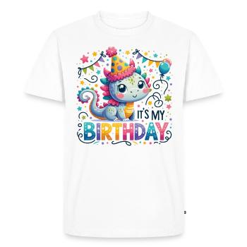 C’est mon anniversaire mignon anniversaire Dragon - T-shirt Premium bio Homme - blanc - Devant - Nico (187cm)