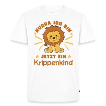 Hooray, I'm a crib kid now Leo - Men's Premium Organic T-Shirt - white - Front - Nico (187cm)