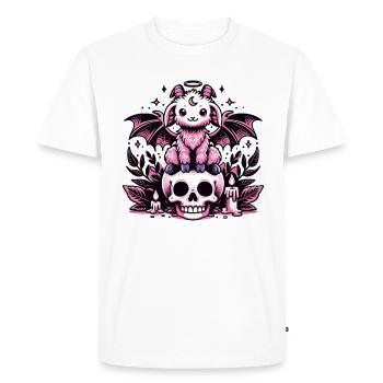 Kawaii Pastel Goth Mignon Effrayant Chèvre Chauve-Souris - T-shirt Premium bio Homme - blanc - Devant - Nico (187cm)