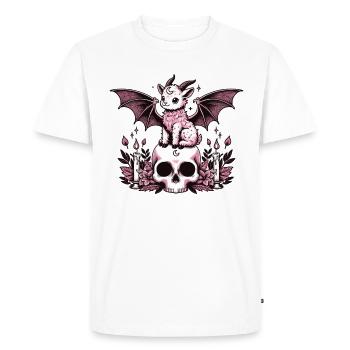 Kawaii Pastel Goth Mignon Effrayant Chèvre Chauve-souris - T-shirt Premium bio Homme - blanc - Devant - Nico (187cm)