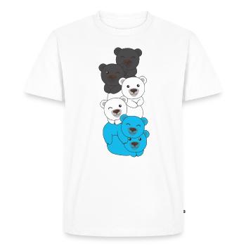 Mascic Flag Pride LGBTQ Ours mignon - T-shirt Premium bio Homme - blanc - Devant - Nico (187cm)
