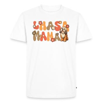 Lhassa Apso Groovy Lhassa Mama - T-shirt Premium bio Homme - blanc - Devant - Nico (187cm)