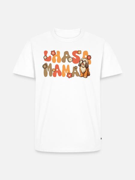 Lhasa Apso Groovy Lhasa Mama - Men's Premium Organic T-Shirt - white