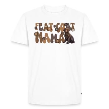 Flat Coated Retriever Groovy Flat-Coat Mama - Men's Premium Organic T-Shirt - white - Front - Nico (187cm)