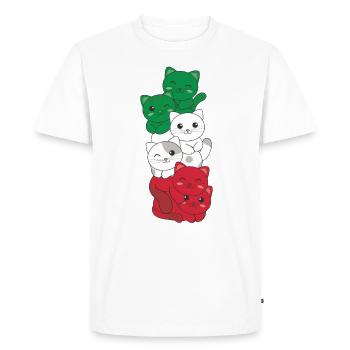 Drapeau italien Cat Italie italienne - T-shirt Premium bio Homme - blanc - Devant - Nico (187cm)