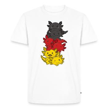 German flag Axolotl German Germany - Men's Premium Organic T-Shirt - white - Front - Nico (187cm)