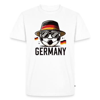 Ballon de football avec ballon drôle de drapeau allemand - T-shirt Premium bio Homme - blanc - Devant - Nico (187cm)