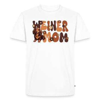 Dachshund Groovy Weiner Mom - Men's Premium Organic T-Shirt - white - Front - Nico (187cm)