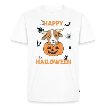 Chèvre à la citrouille chèvres mignonnes Joyeux Halloween - T-shirt Premium bio Homme - blanc - Devant - Nico (187cm)