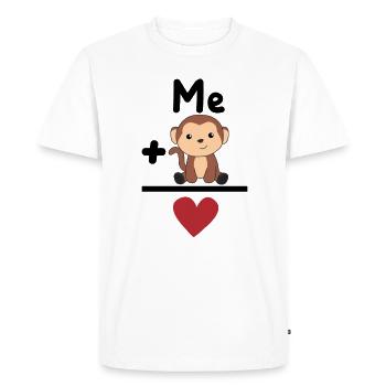 Animal préféré Singe Amour Coeur Singe - T-shirt Premium bio Homme - blanc - Devant - Nico (187cm)