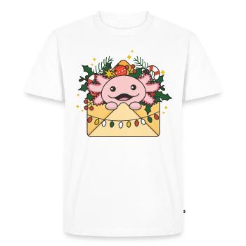 Axolotl Lettre de Noël Animaux d’hiver Axolotls - T-shirt Premium bio Homme - blanc - Devant - Nico (187cm)