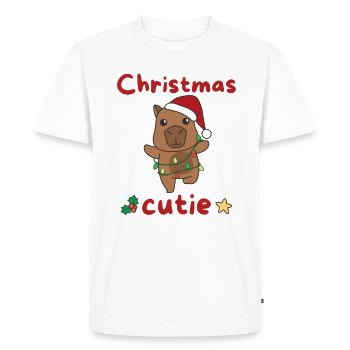 Capybara Weihnachten Capybaras Noël Mignonne - T-shirt Premium bio Homme - blanc - Devant - Nico (187cm)